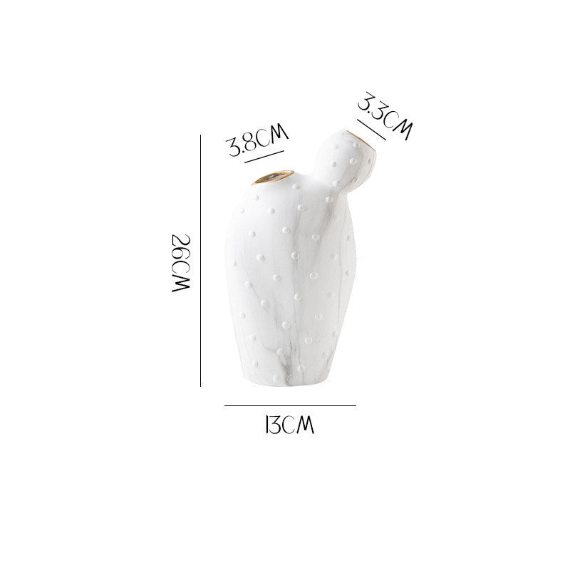 Nordic Desktop Ceramic Vase Decoration Creative Soft Decoration Crafts Dried Flower Simulation Flower Ceramic Flower Arrangement